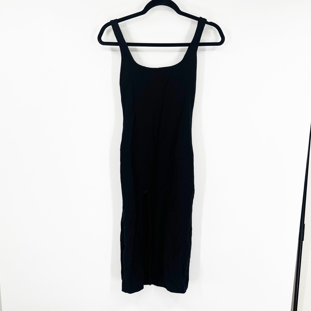 NBD Black Sleeveless Midi Dress Slit
